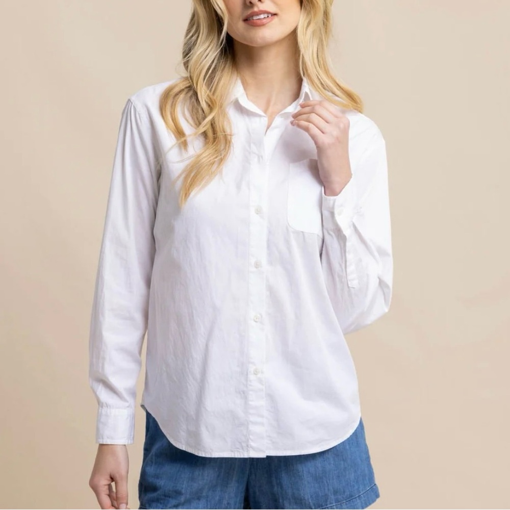 Southern Tide Katherine Poplin Long Sleeve Button Down